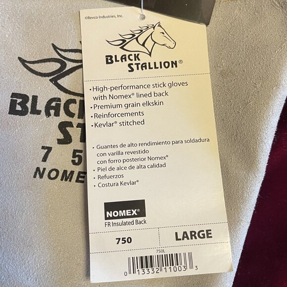 LEATHER WELDING GLOVES Black Stallion 750L Large PREMIUM ELK SKIN 1140A - Picture 4 of 11